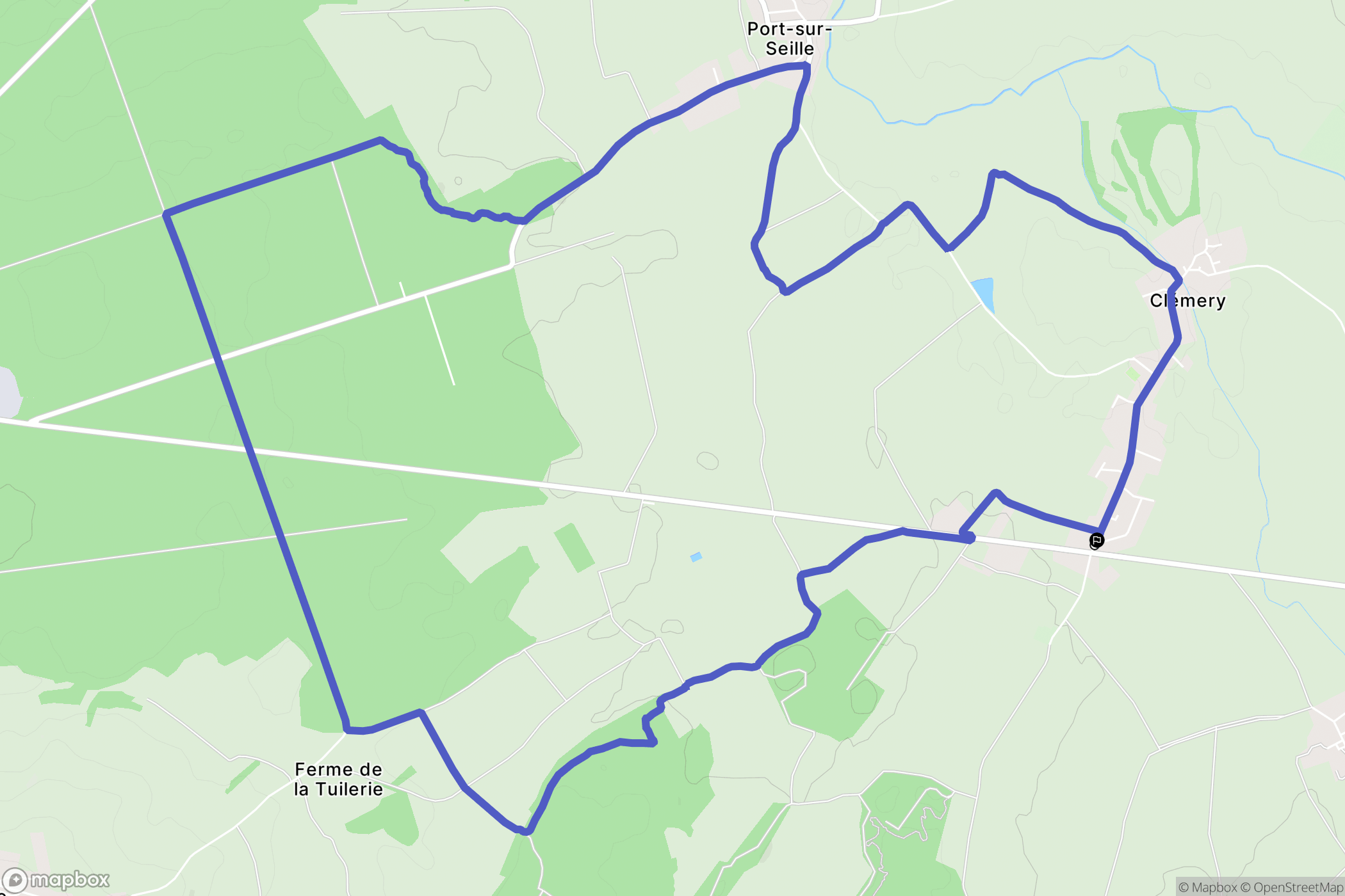 Clémery : carte du parcours de randonnée - France