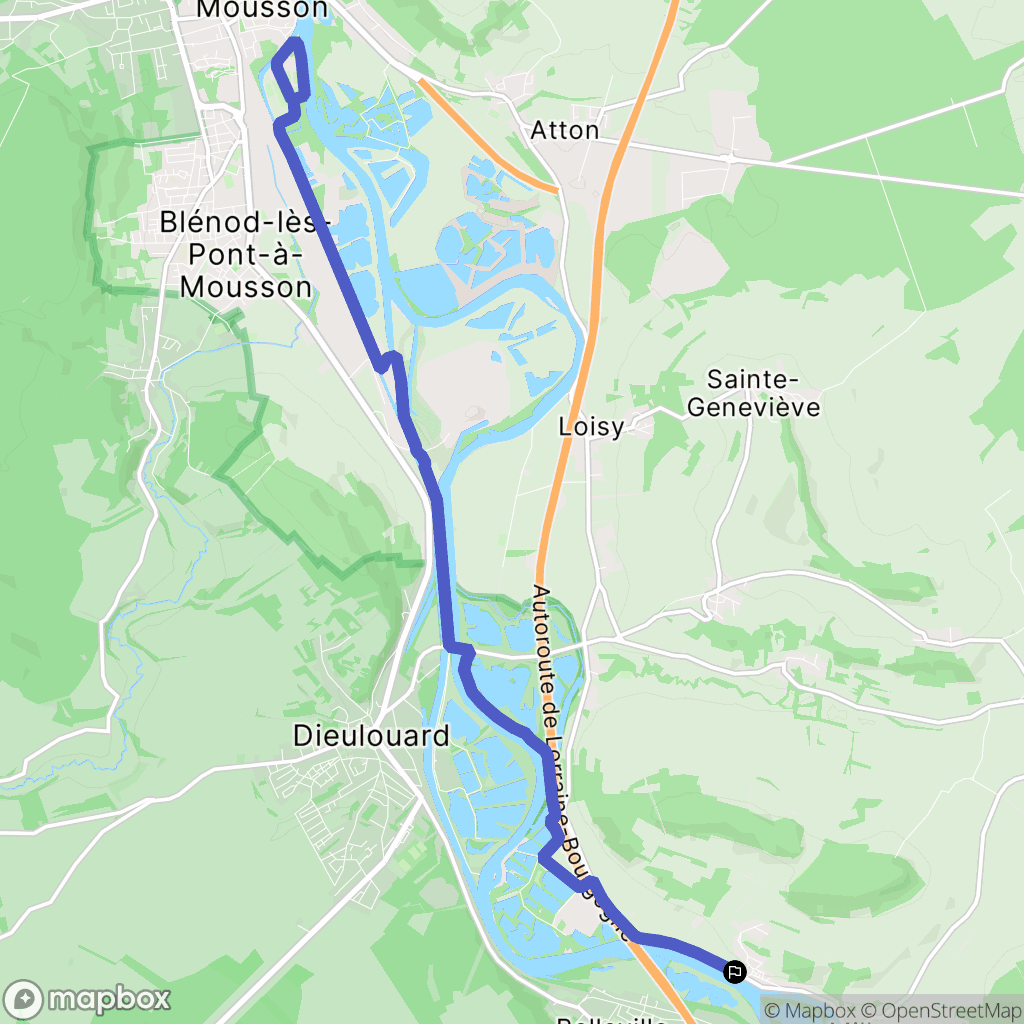 Autreville-sur-Moselle : carte du parcours de randonnée - France