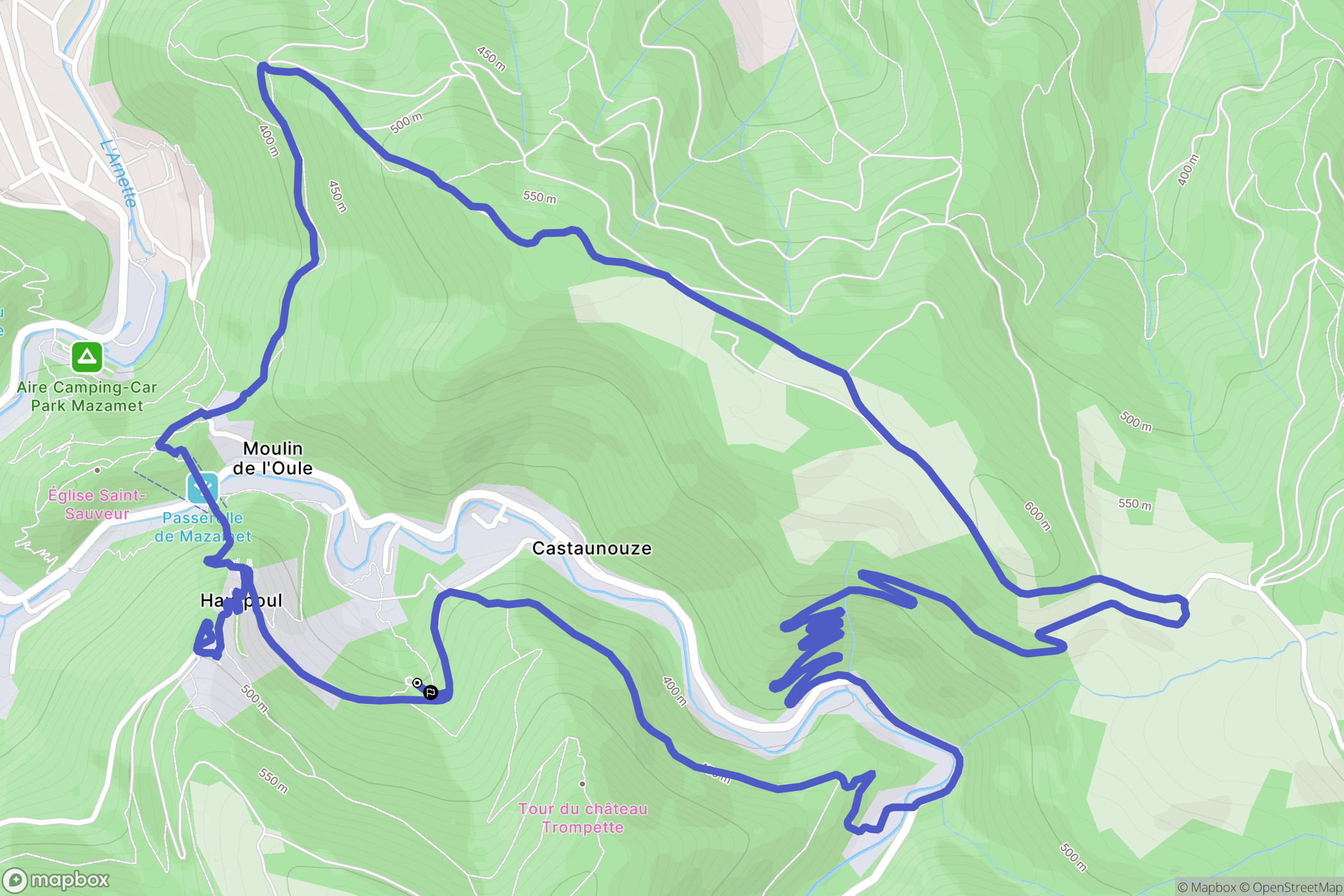 Mazamet : carte du parcours de randonnée - France