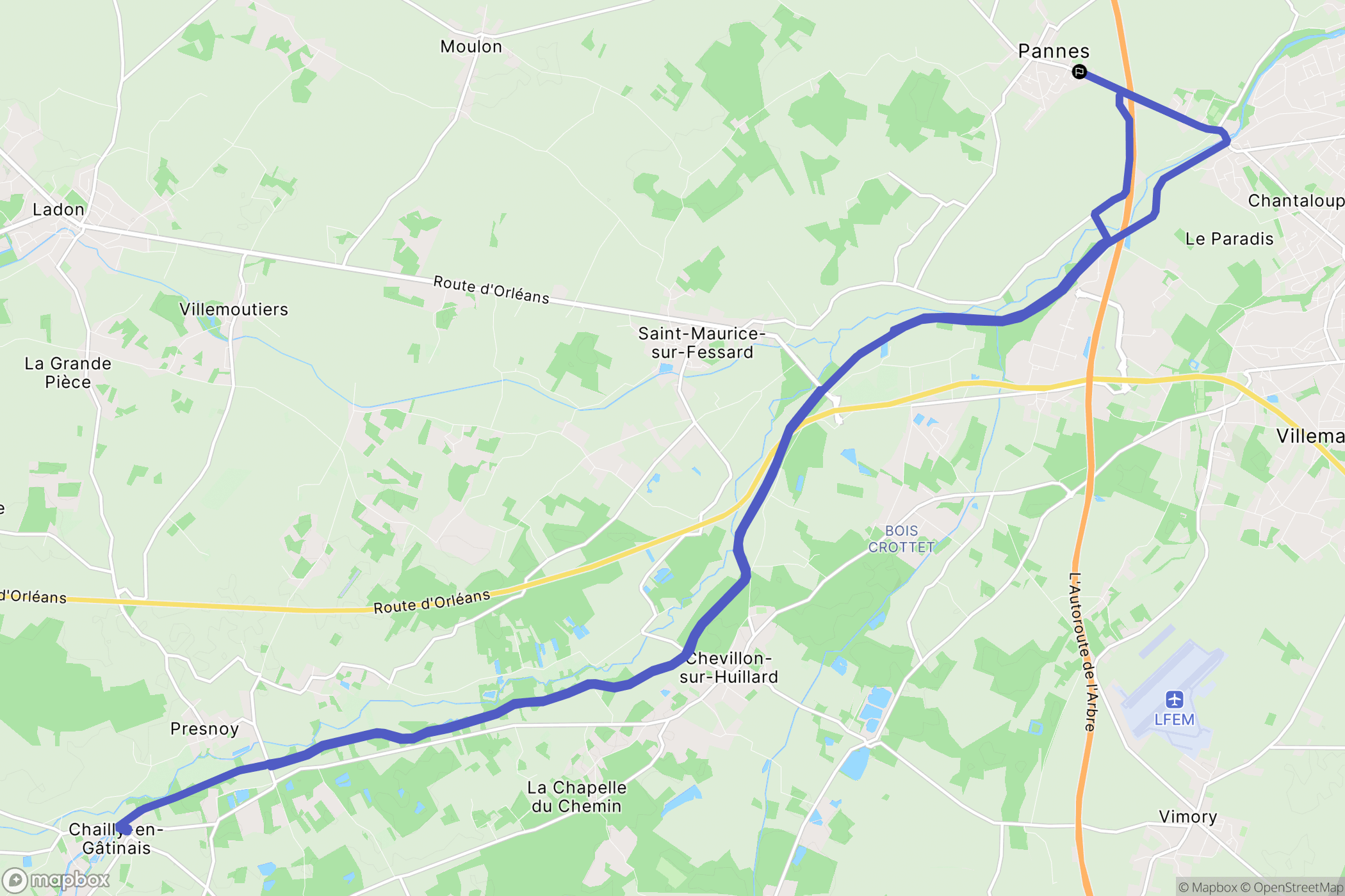 Pannes : carte du parcours de randonnée - France