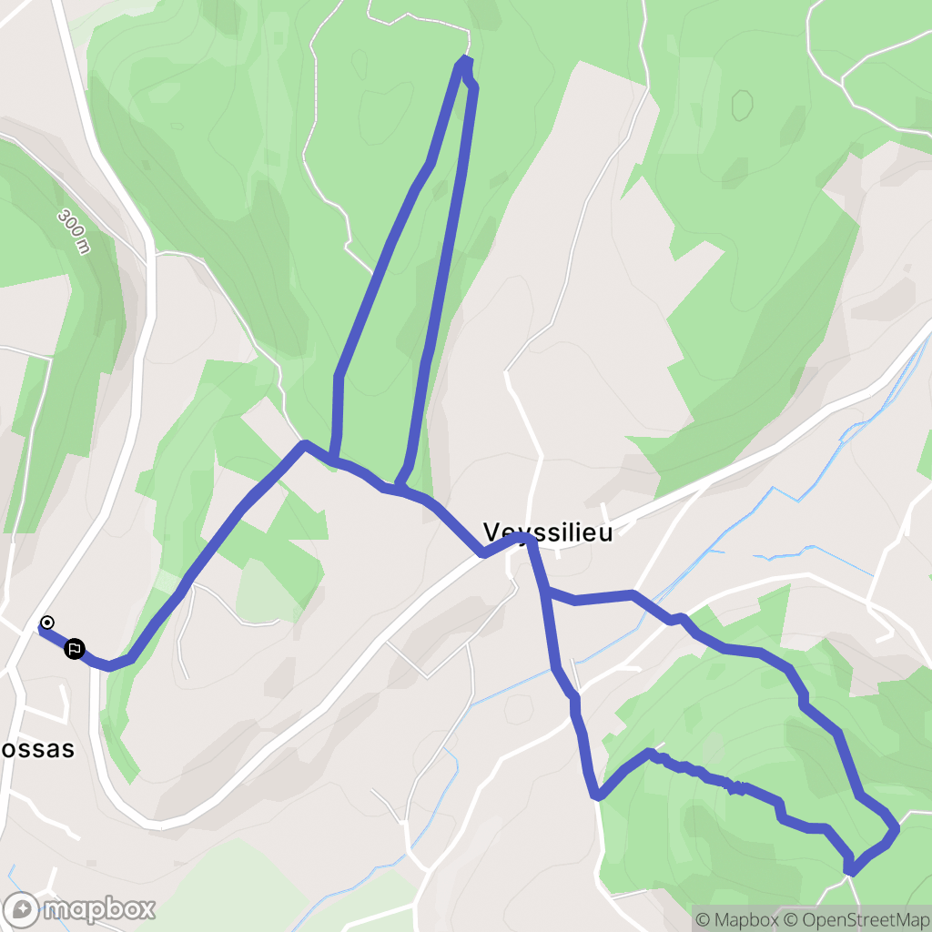 Panossas : carte du parcours de randonnée - France