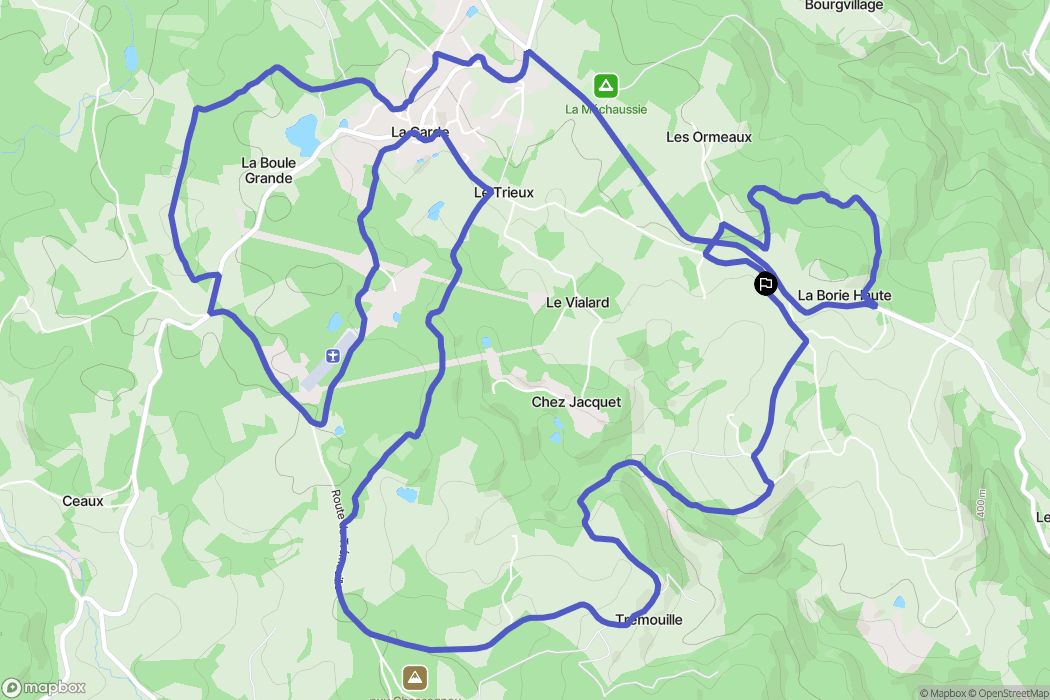Lagarde-Marc-la-Tour : carte du parcours de randonnée - France