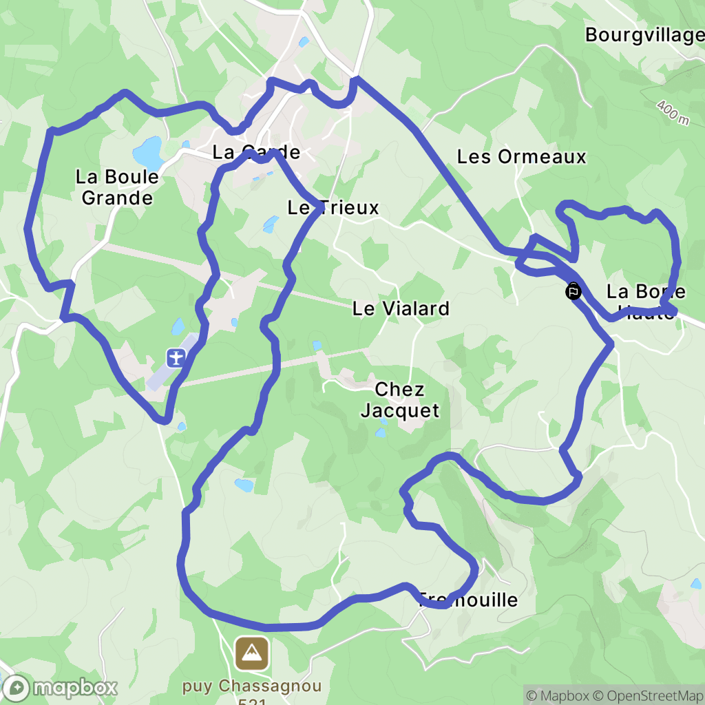 Lagarde-Marc-la-Tour : carte du parcours de randonnée - France