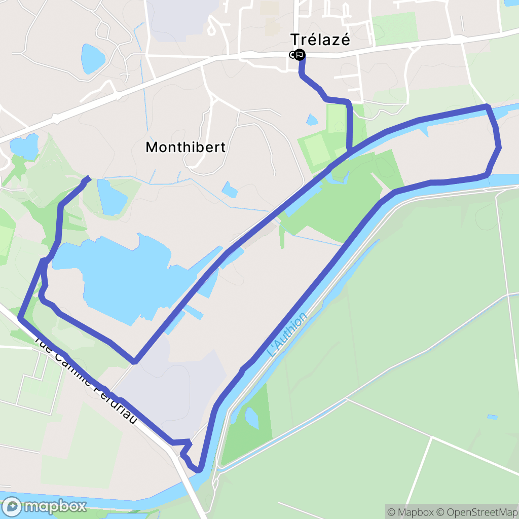 Trélazé : carte du parcours de randonnée - France
