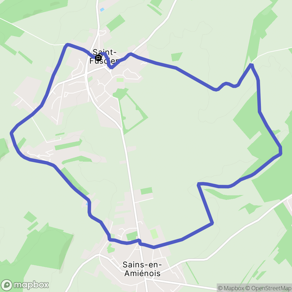 Saint-Fuscien : carte du parcours de randonnée - France
