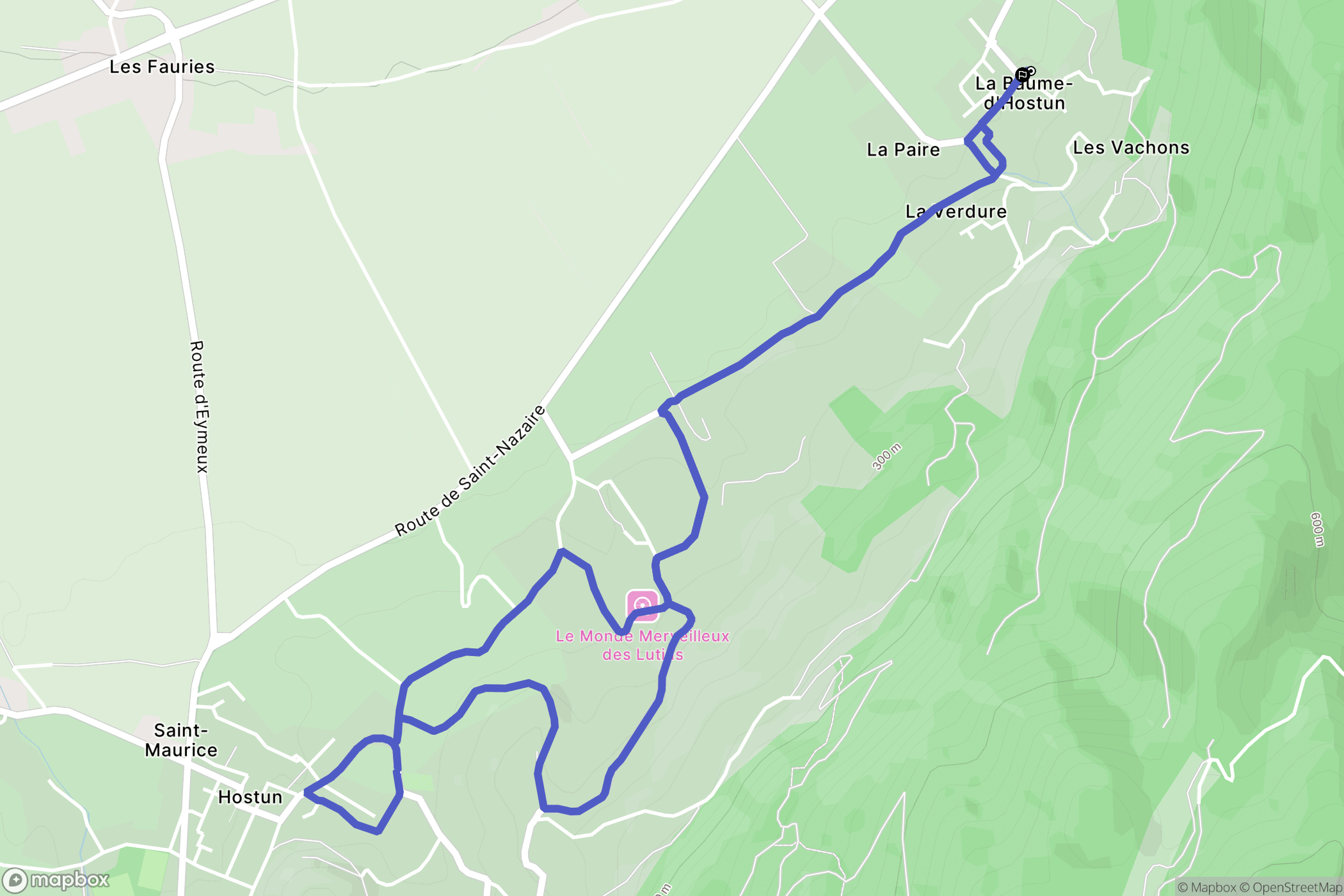 La Baume-d'Hostun : carte du parcours de randonnée - France