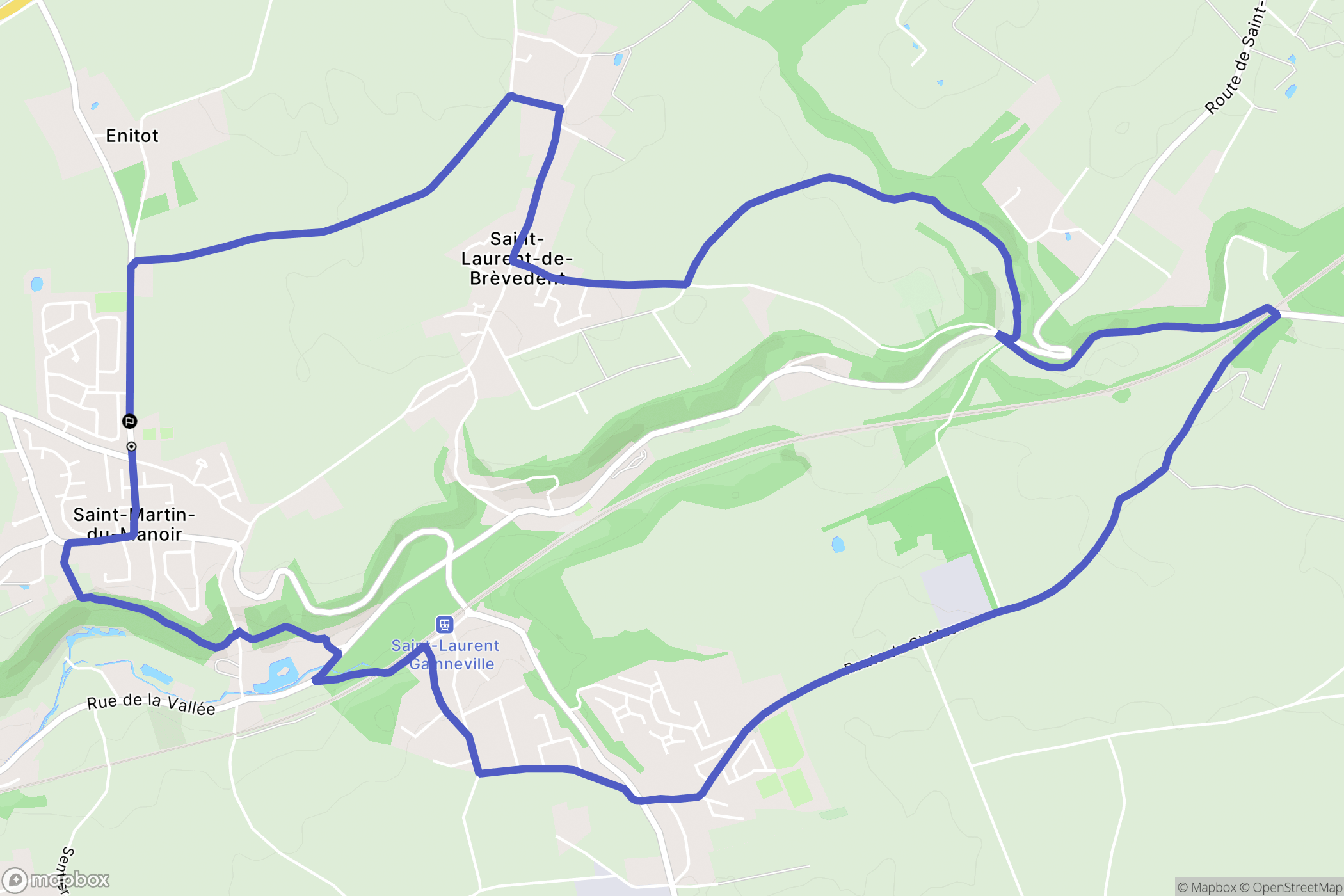 Saint-Martin-du-Manoir : carte du parcours de randonnée - France