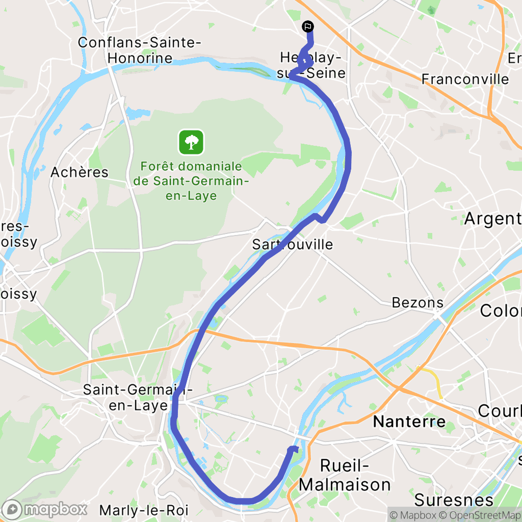 Herblay-sur-Seine : carte du parcours de randonnée - France