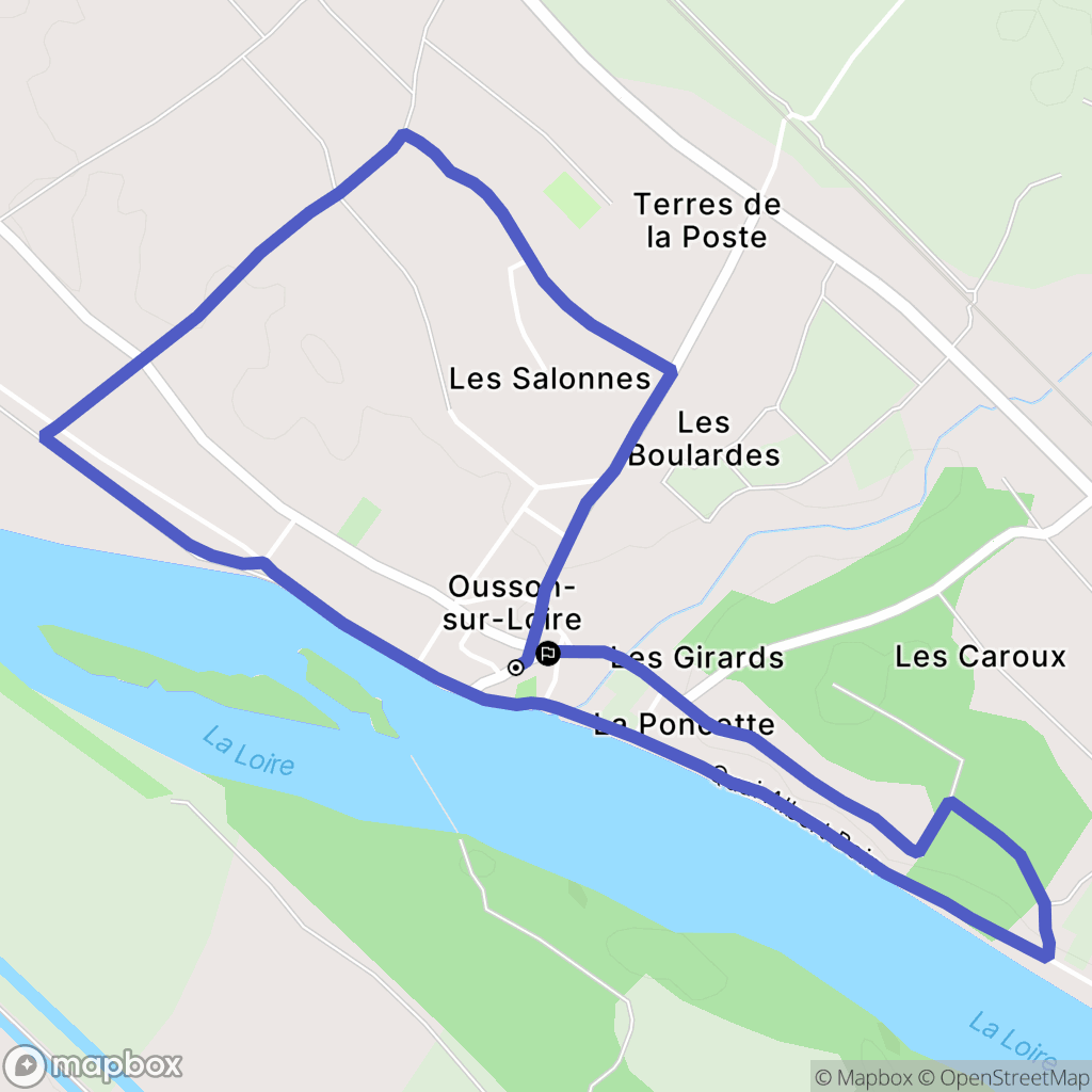 Ousson-sur-Loire : carte du parcours de randonnée - France