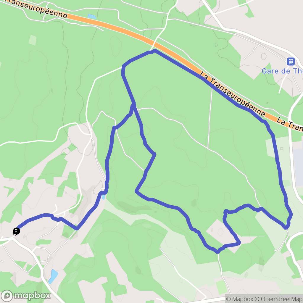 Ajat : carte du parcours de randonnée - France