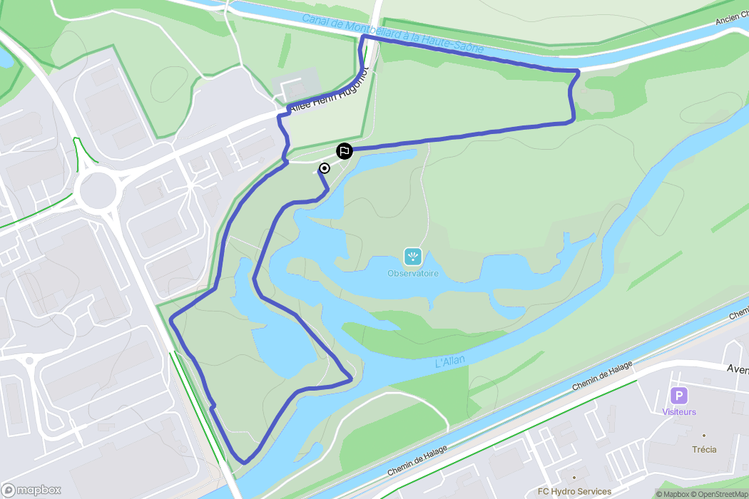 Brognard : carte du parcours de randonnée - France