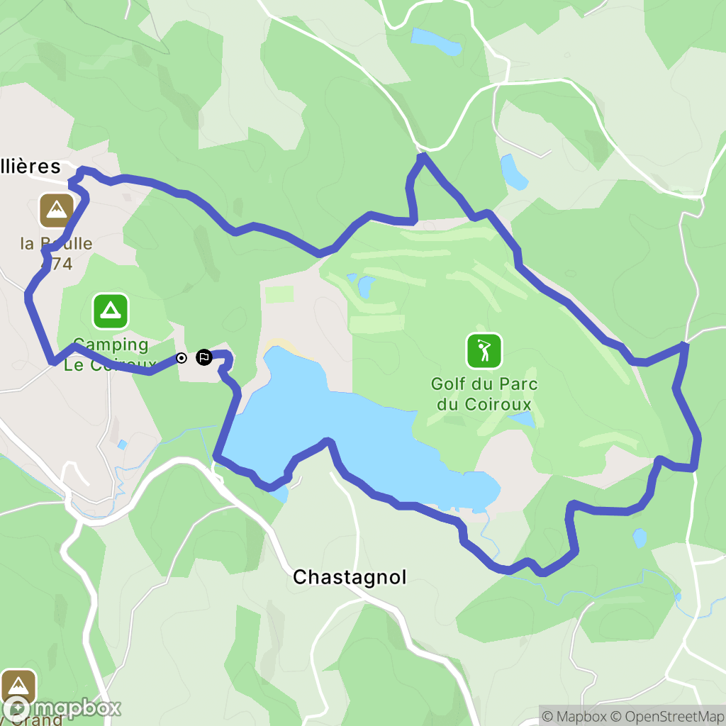 Aubazine : carte du parcours de randonnée - France