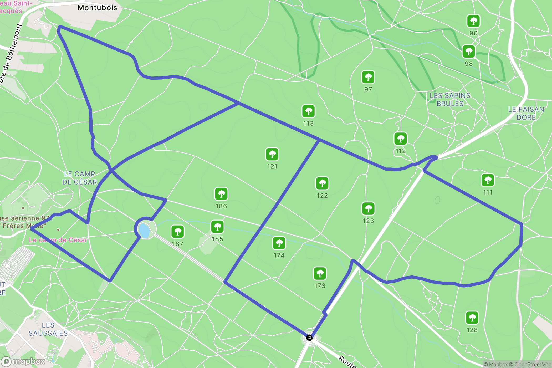 Saint-Leu-la-Forêt : carte du parcours de randonnée - France