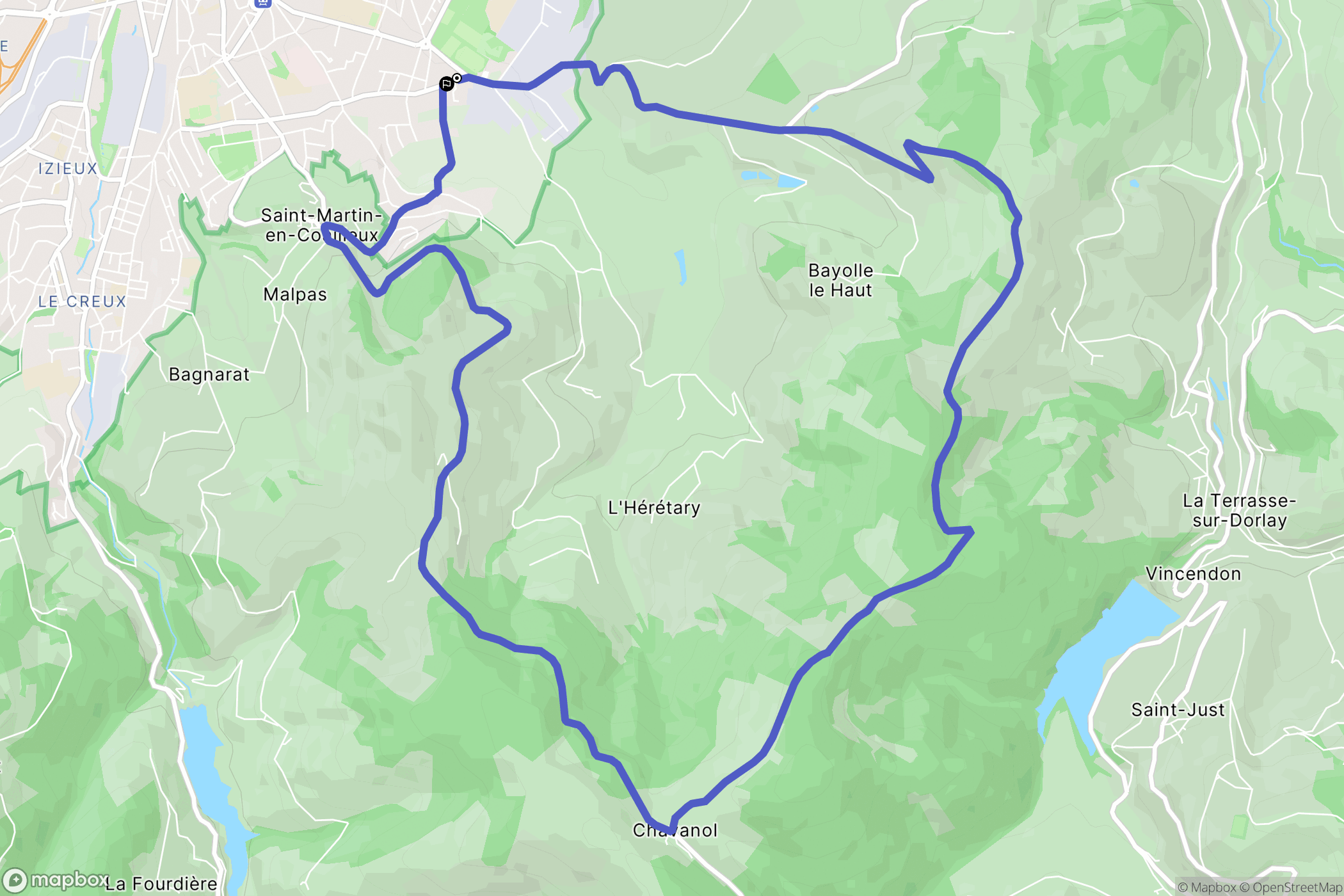 Saint-Chamond : carte du parcours de randonnée - France