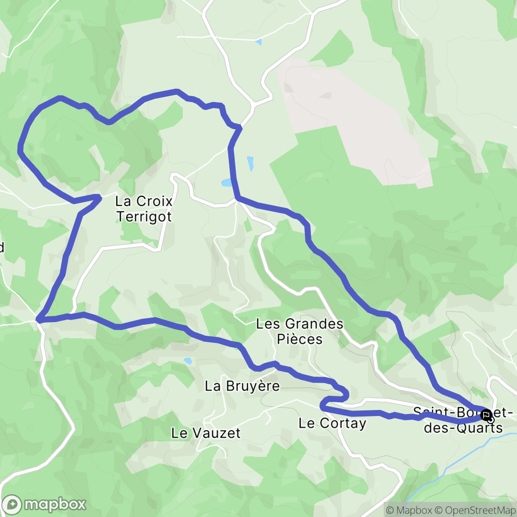 Saint-Bonnet-des-Quarts : carte du parcours de randonnée - France