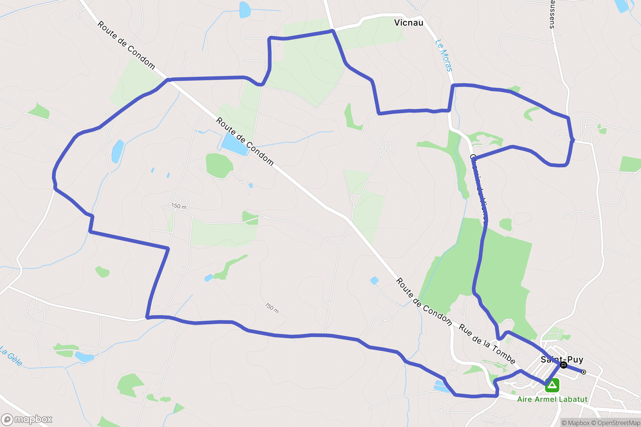 Saint-Puy : carte du parcours de randonnée - France