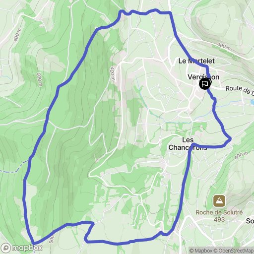 Vergisson : carte du parcours de randonnée - France