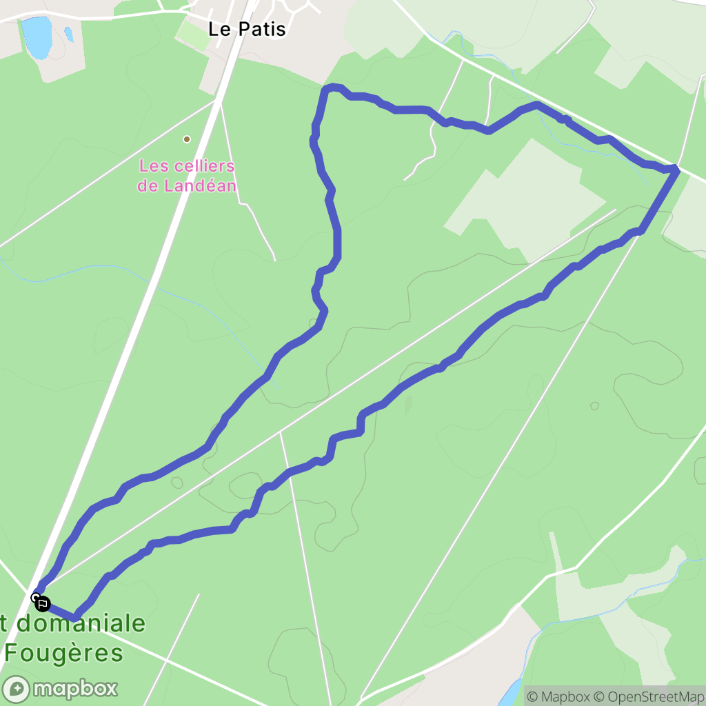 Landéan : carte du parcours de randonnée - France