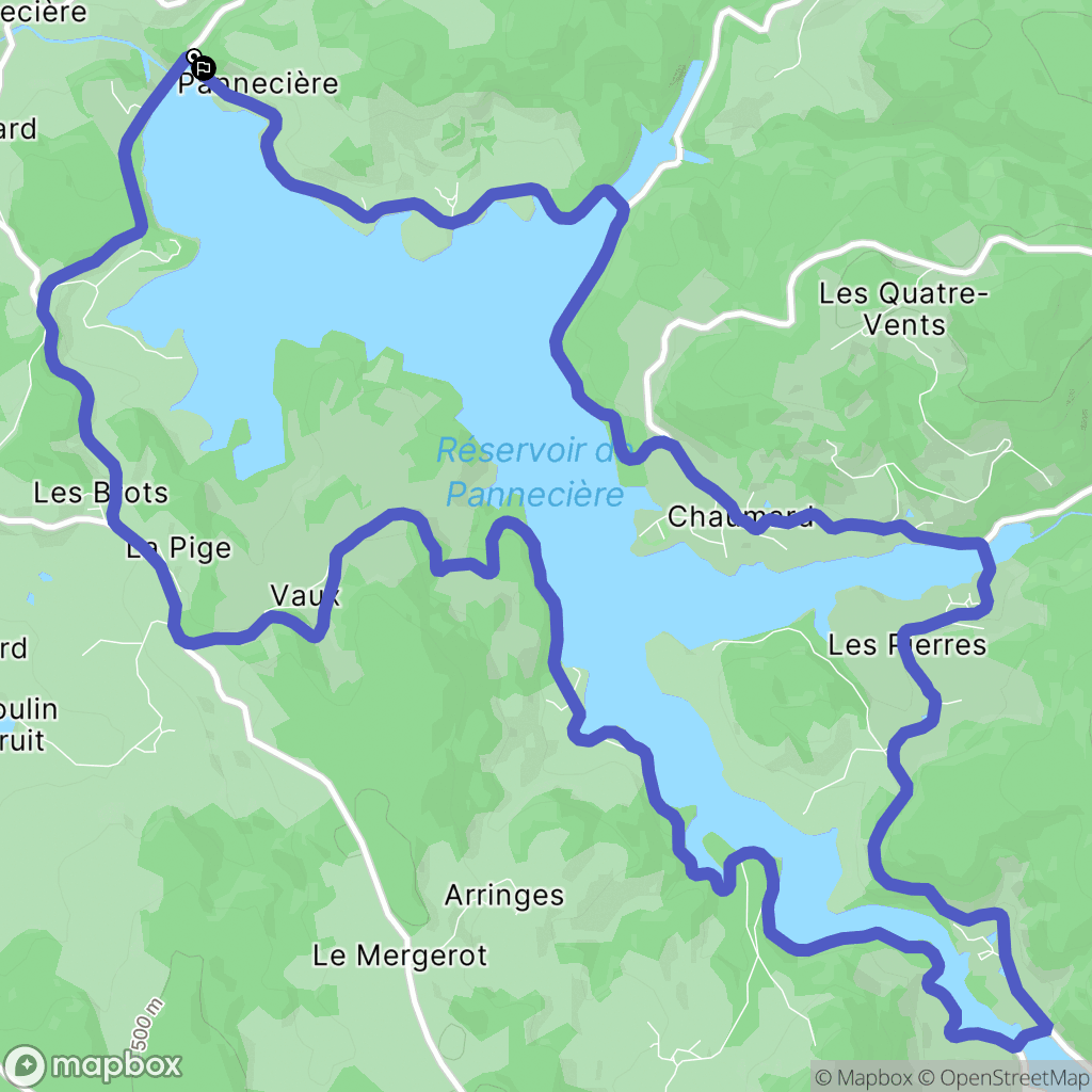 Chaumard : carte du parcours de randonnée - France