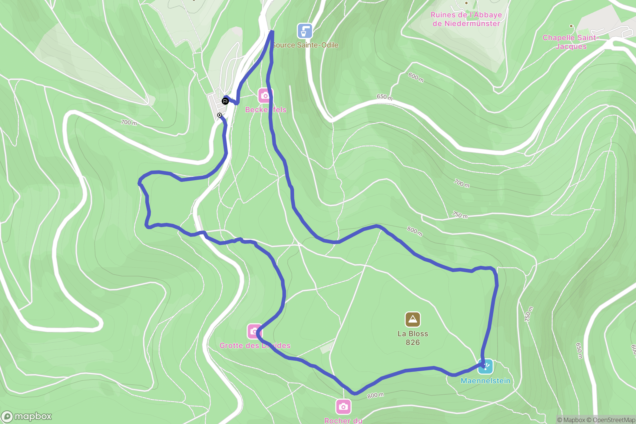 Ottrott : carte du parcours de randonnée - France