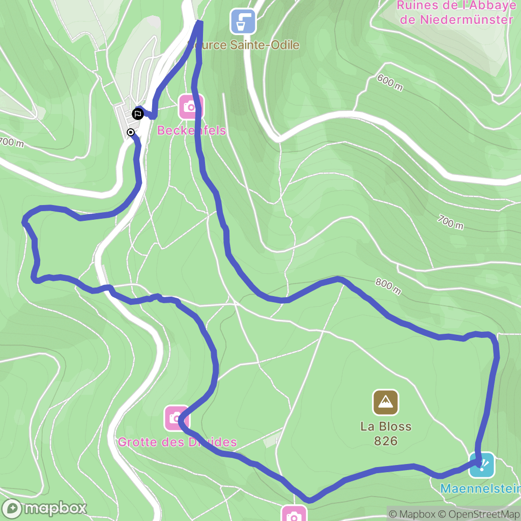 Ottrott : carte du parcours de randonnée - France