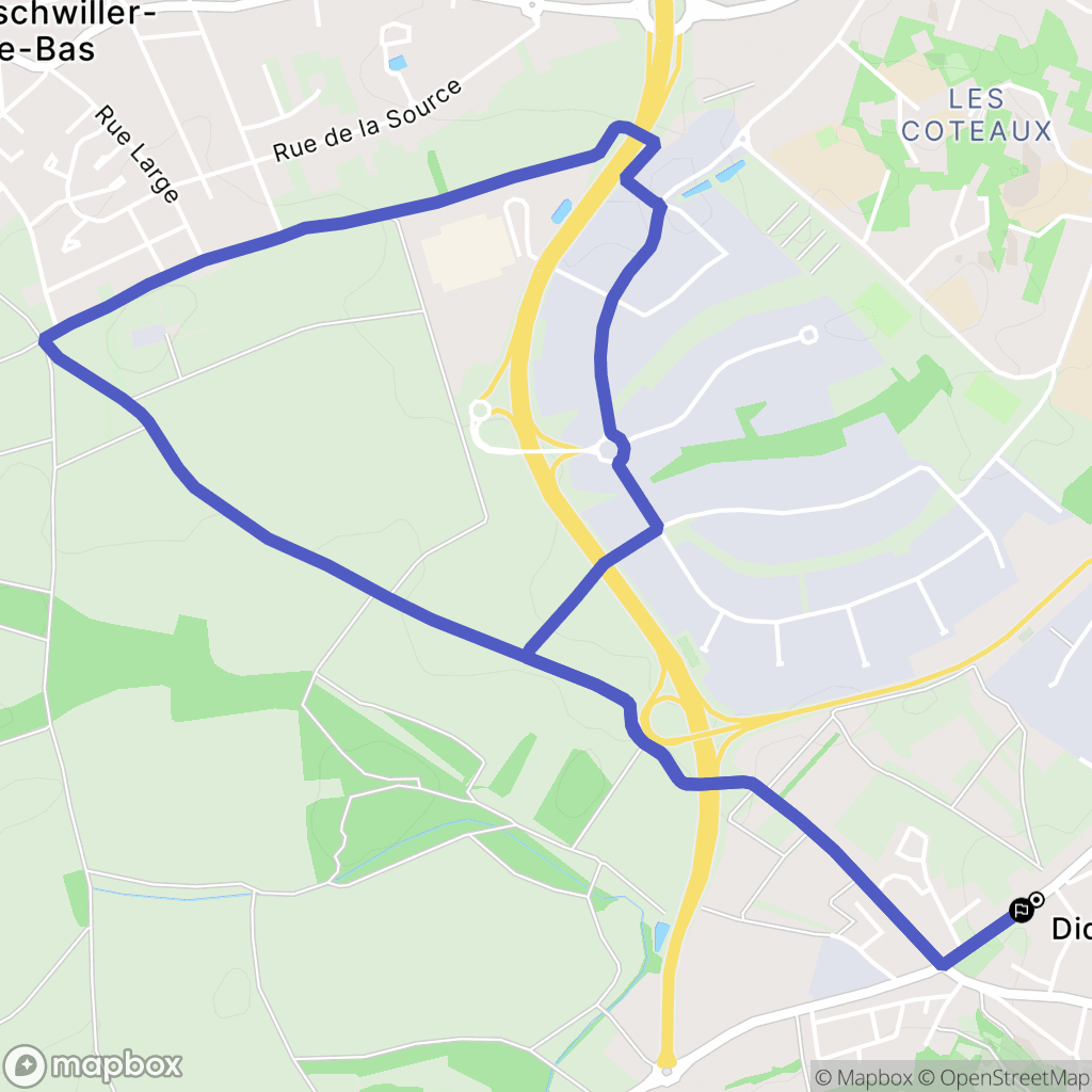 Brunstatt-Didenheim : carte du parcours de randonnée - France