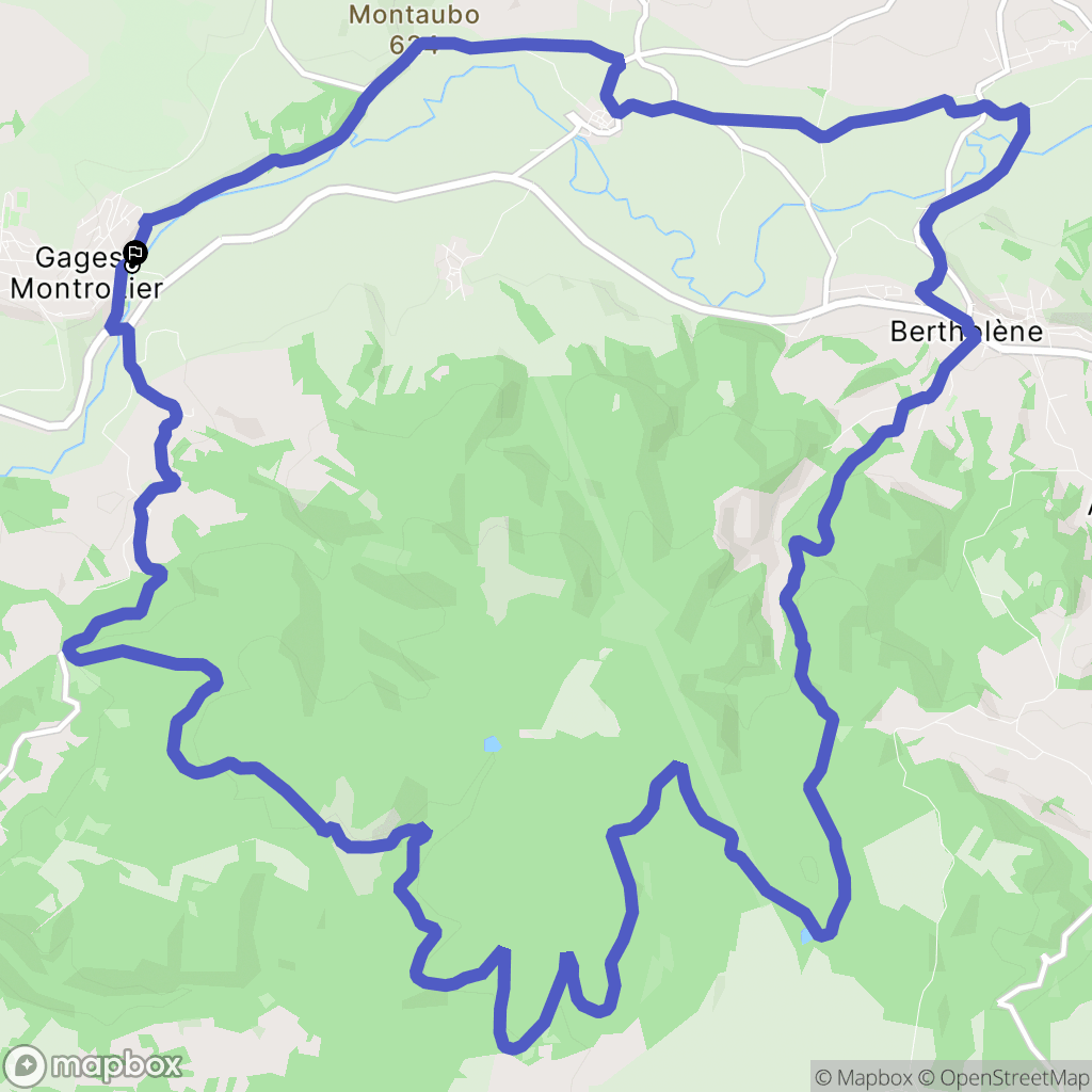 Montrozier : carte du parcours de randonnée - France