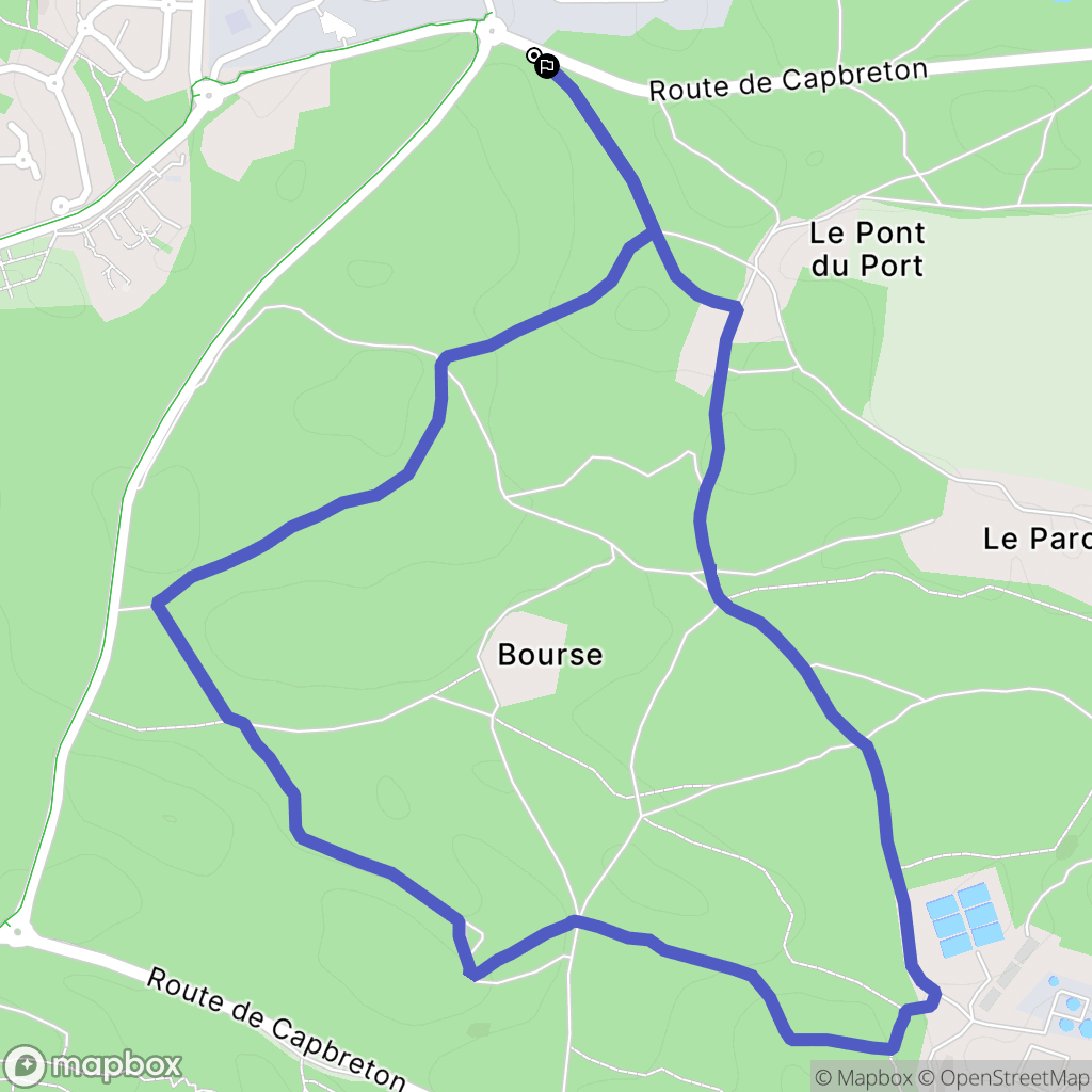 Capbreton : carte du parcours de randonnée - France
