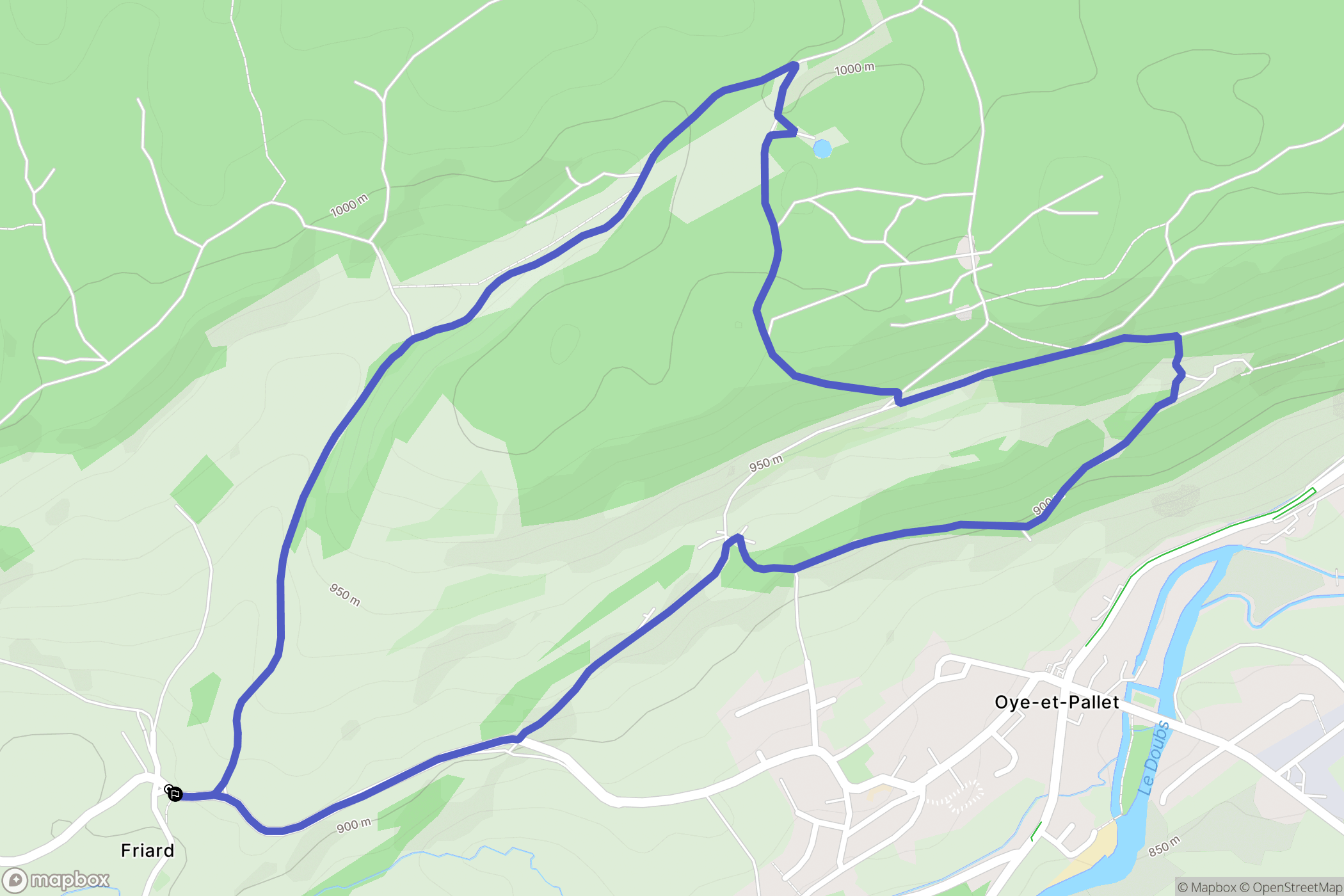 Oye-et-Pallet : carte du parcours de randonnée - France