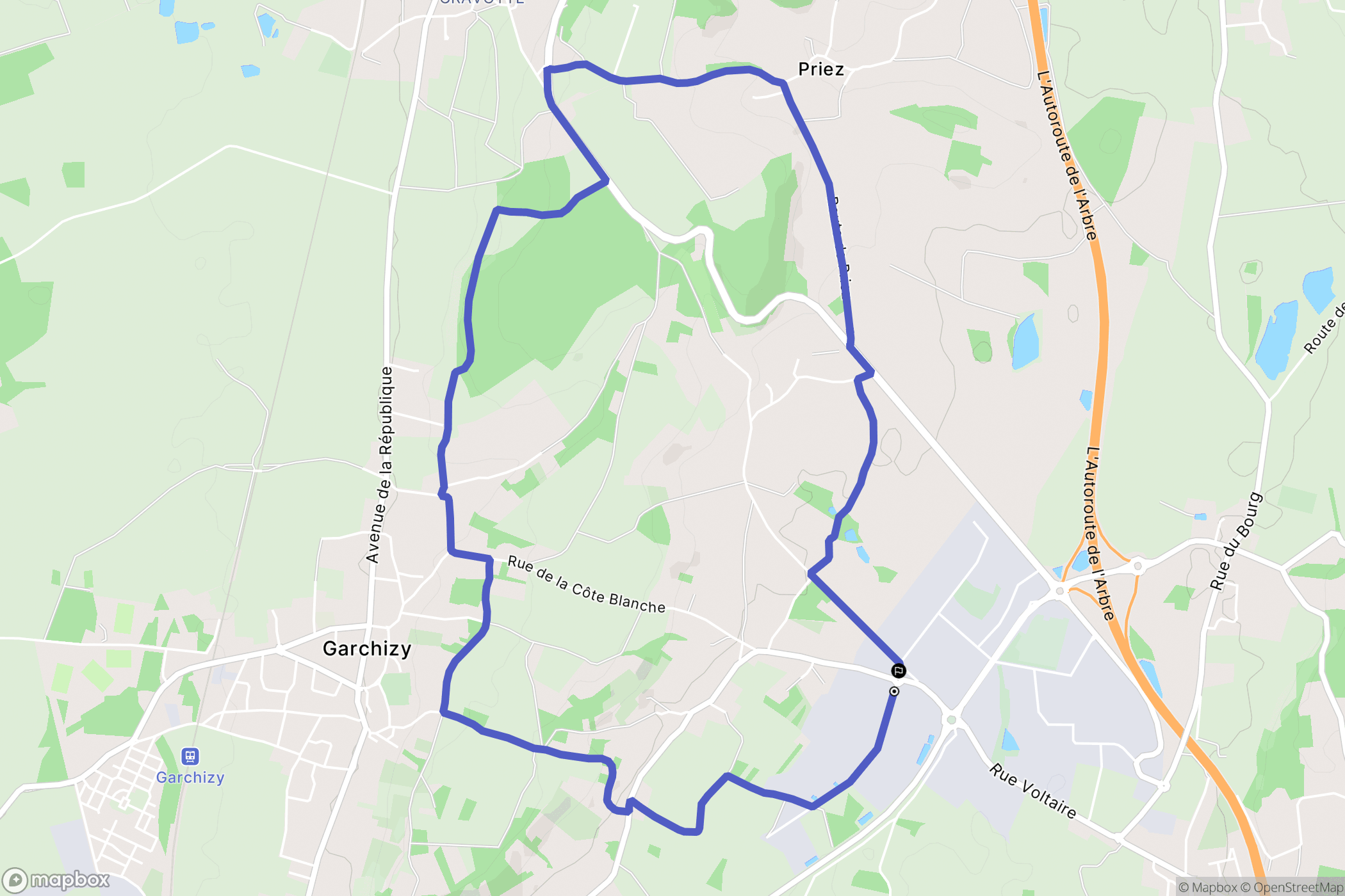Garchizy : carte du parcours de randonnée - France