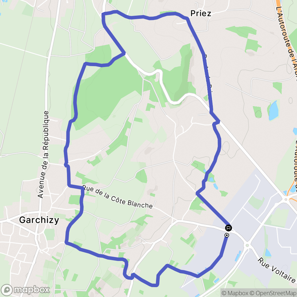 Garchizy : carte du parcours de randonnée - France