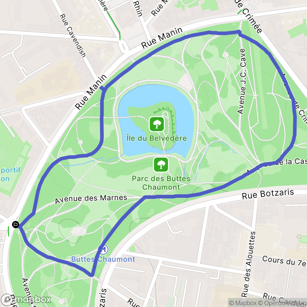 Paris : carte du parcours de randonnée - France