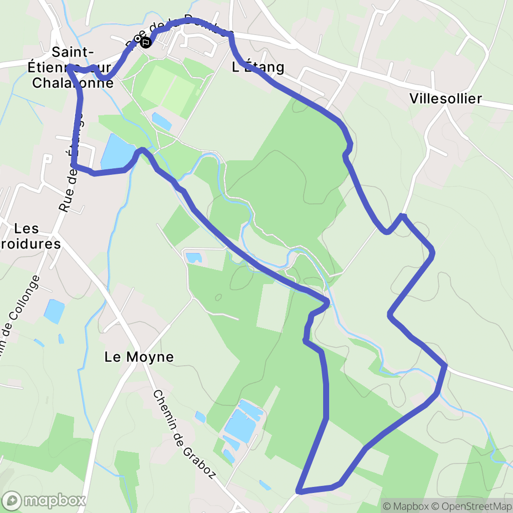 Saint-Étienne-sur-Chalaronne : carte du parcours de randonnée - France