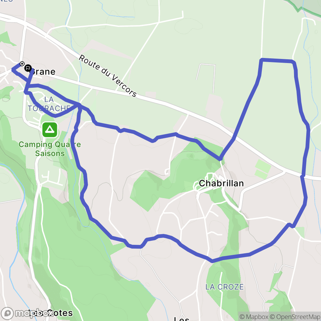 Grane : carte du parcours de randonnée - France