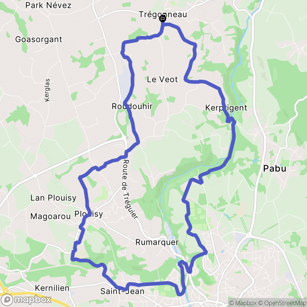 Trégonneau : carte du parcours de randonnée - France