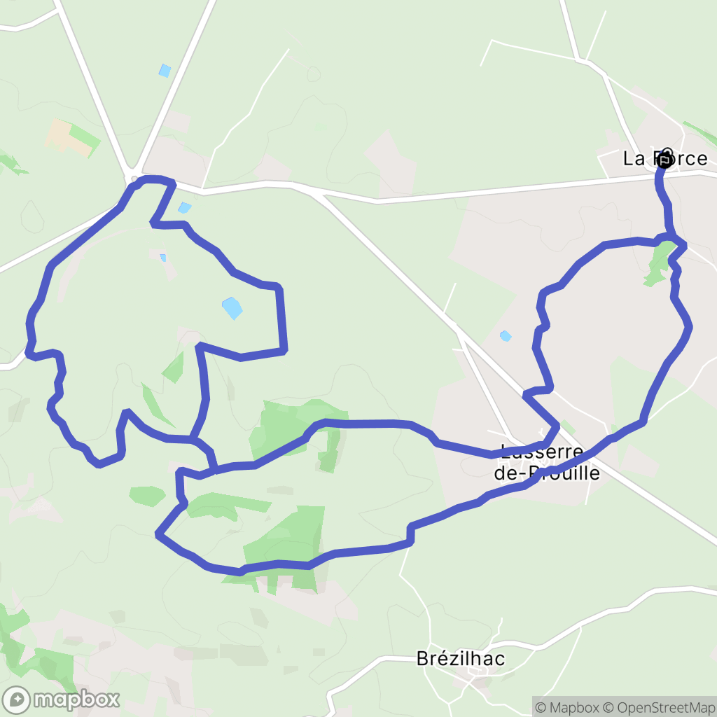 La Force : carte du parcours de randonnée - France