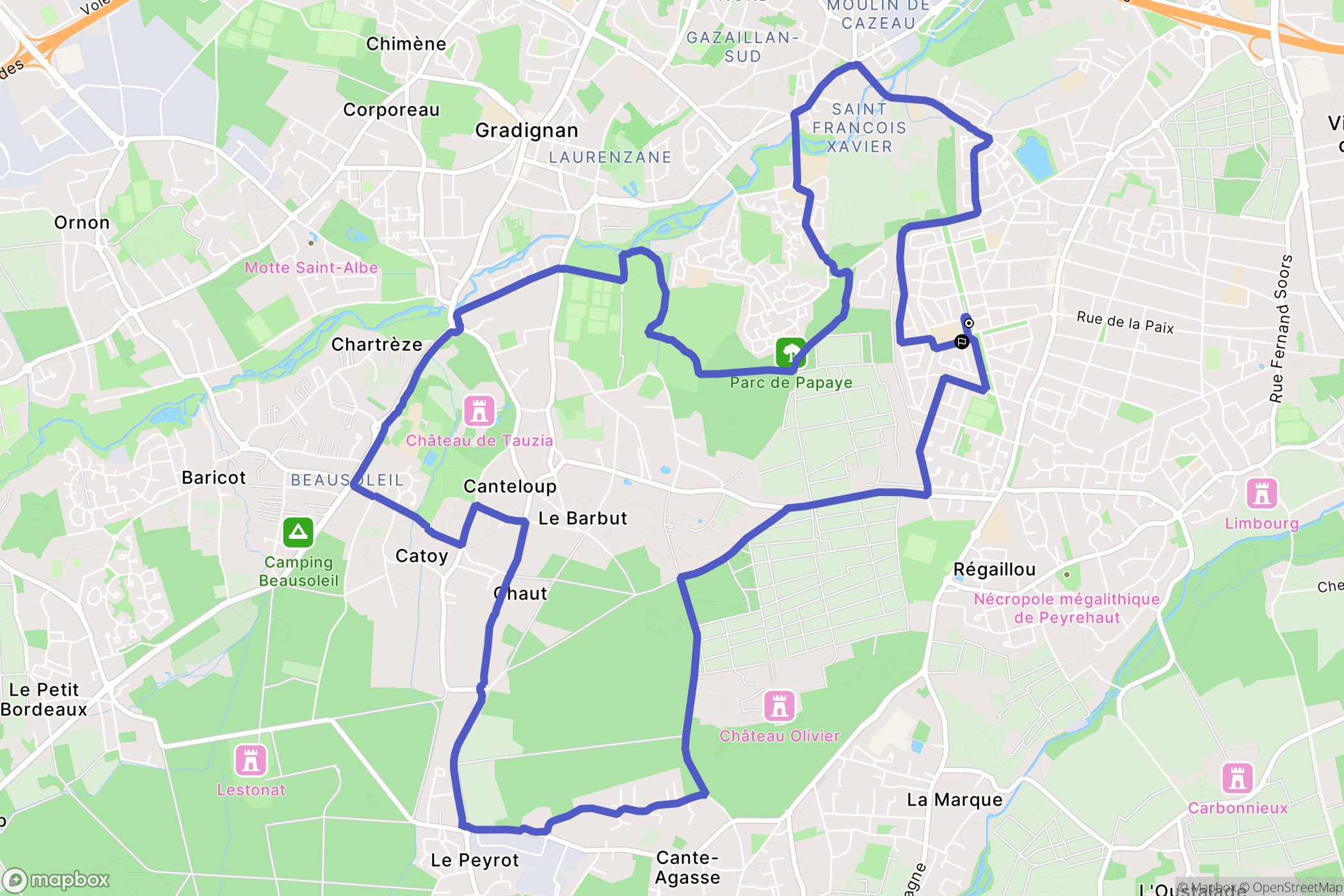 Villenave-d'Ornon : carte du parcours de randonnée - France