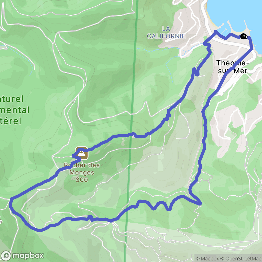 Théoule-sur-Mer : carte du parcours de randonnée - France