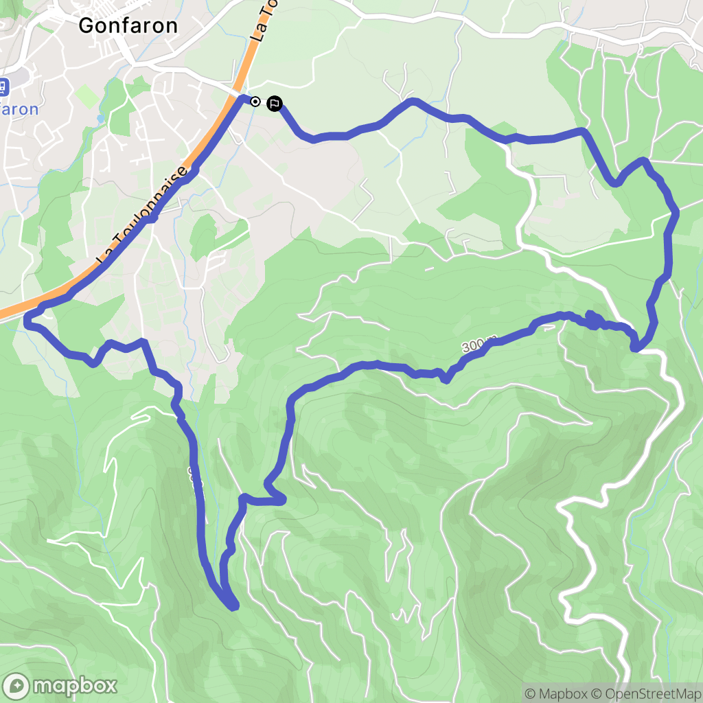 Gonfaron : carte du parcours de randonnée - France
