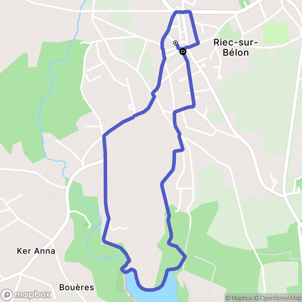 Riec-sur-Bélon : carte du parcours de randonnée - France