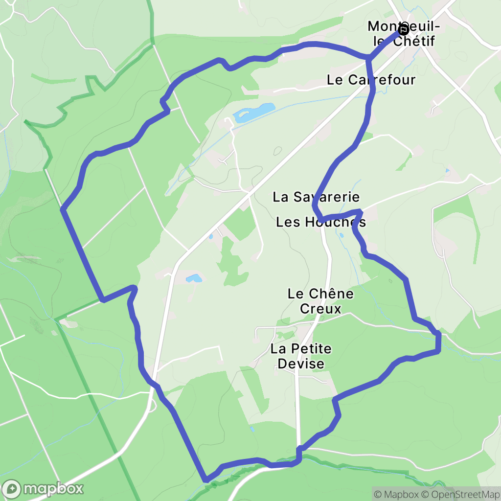 Montreuil-le-Chétif : carte du parcours de randonnée - France