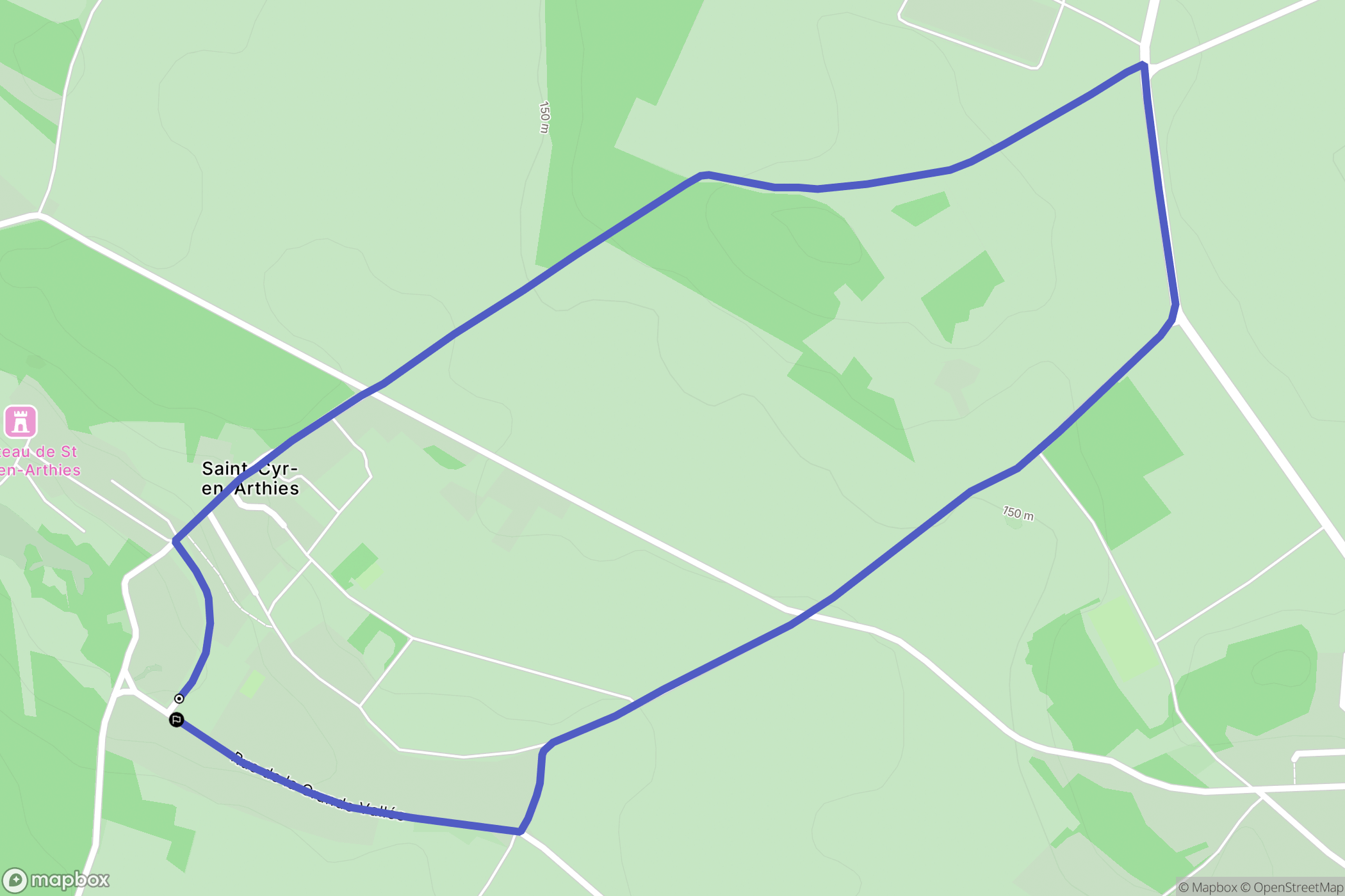 Saint-Cyr-en-Arthies : carte du parcours de randonnée - France