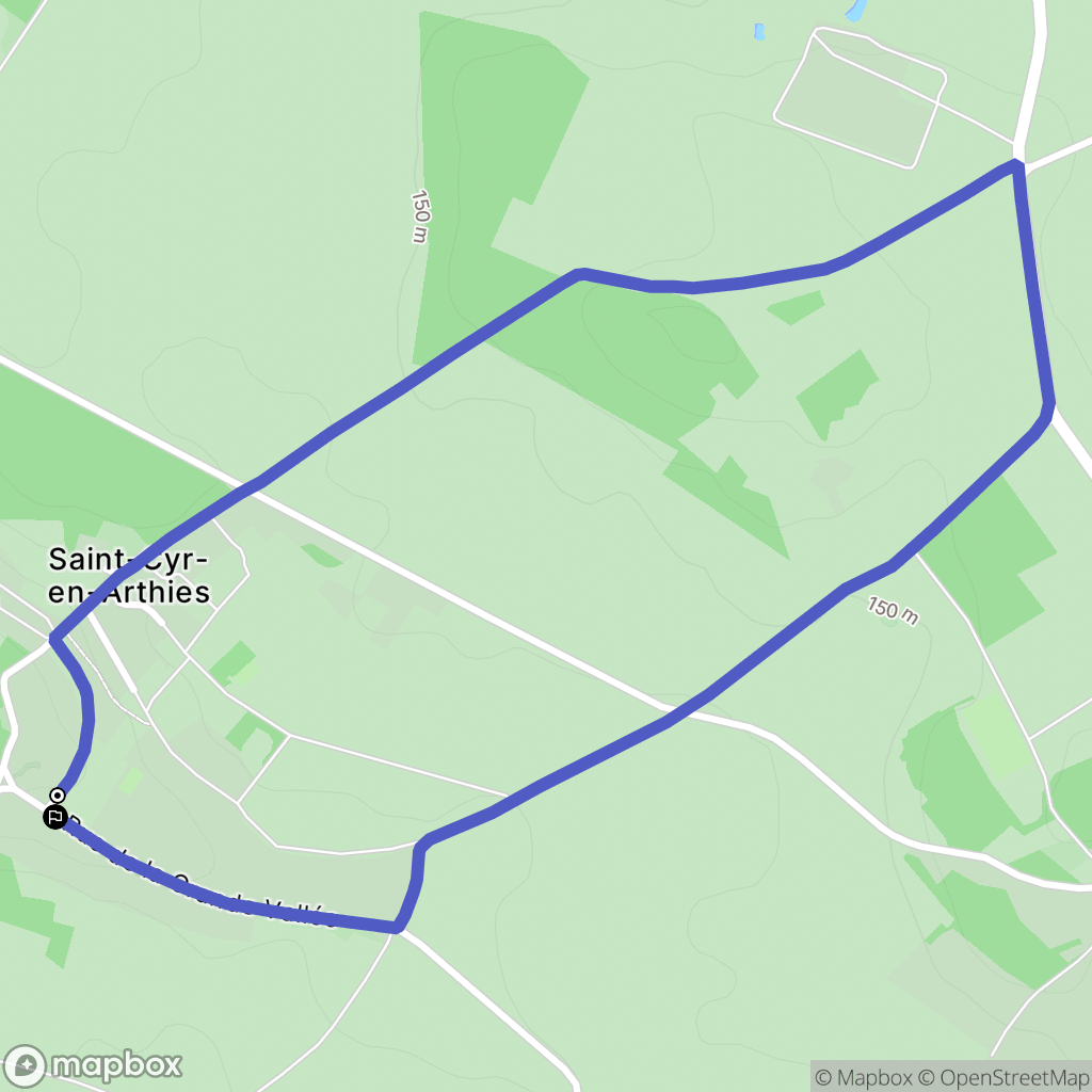 Saint-Cyr-en-Arthies : carte du parcours de randonnée - France
