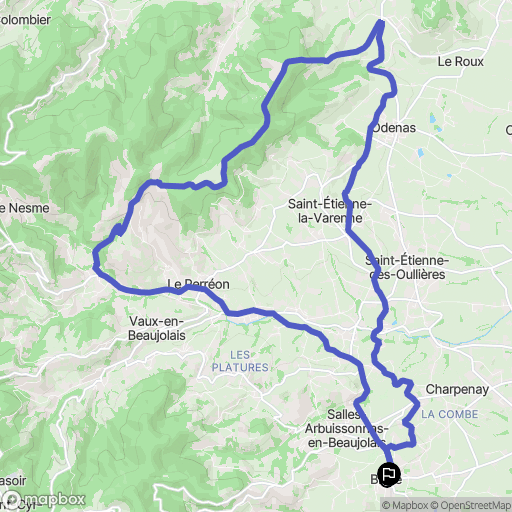 Blacé : carte du parcours de randonnée - France