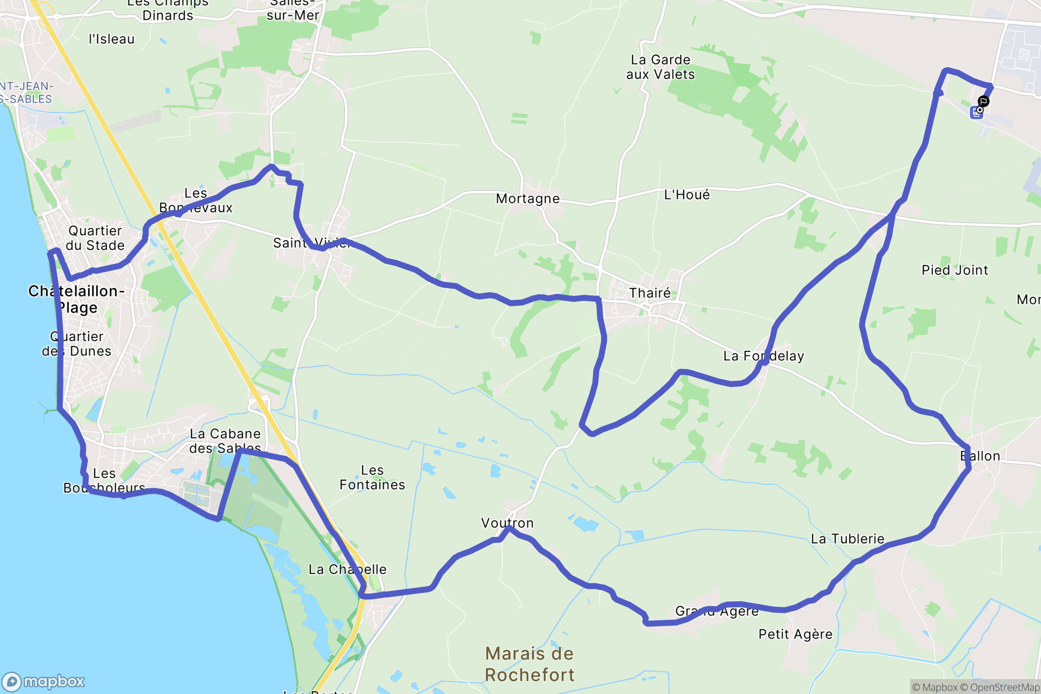 Le Thou : carte du parcours de randonnée - France