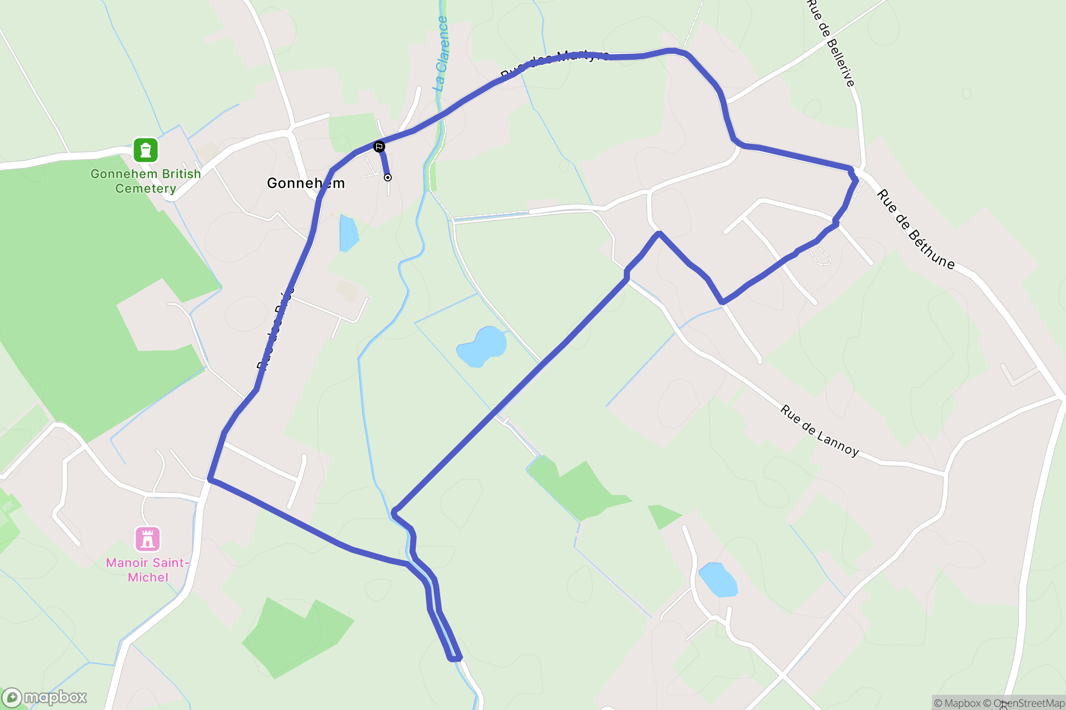 Gonnehem : carte du parcours de randonnée - France