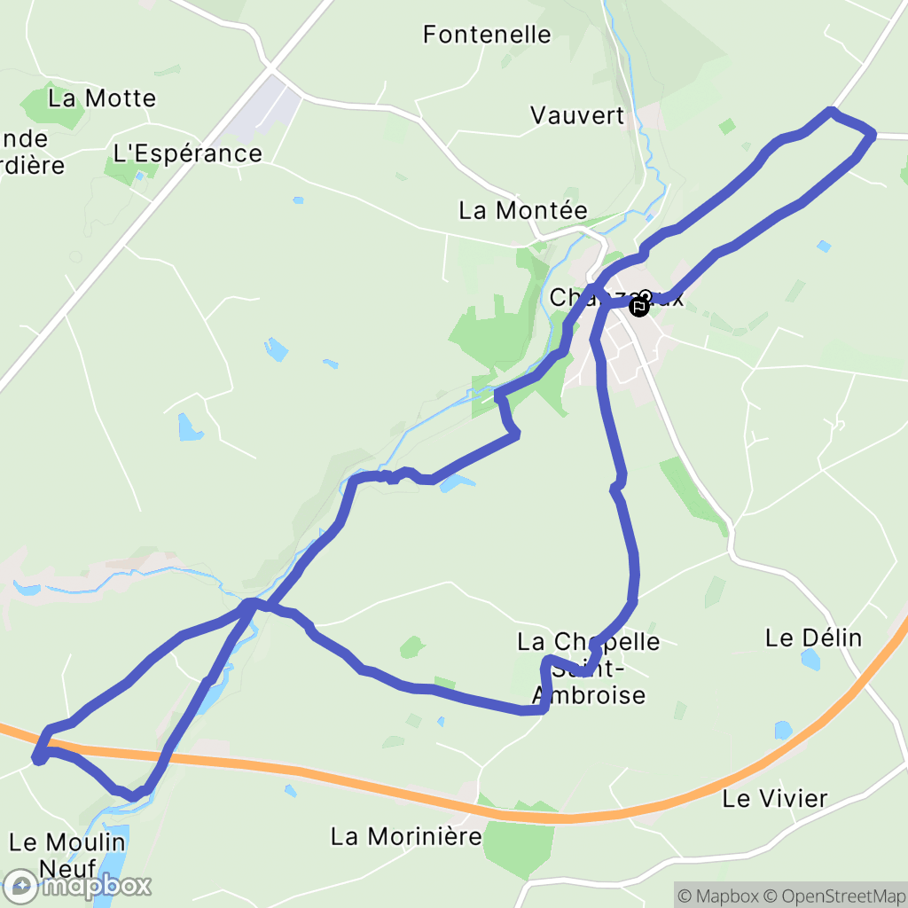 Chemillé-en-Anjou : carte du parcours de randonnée - France