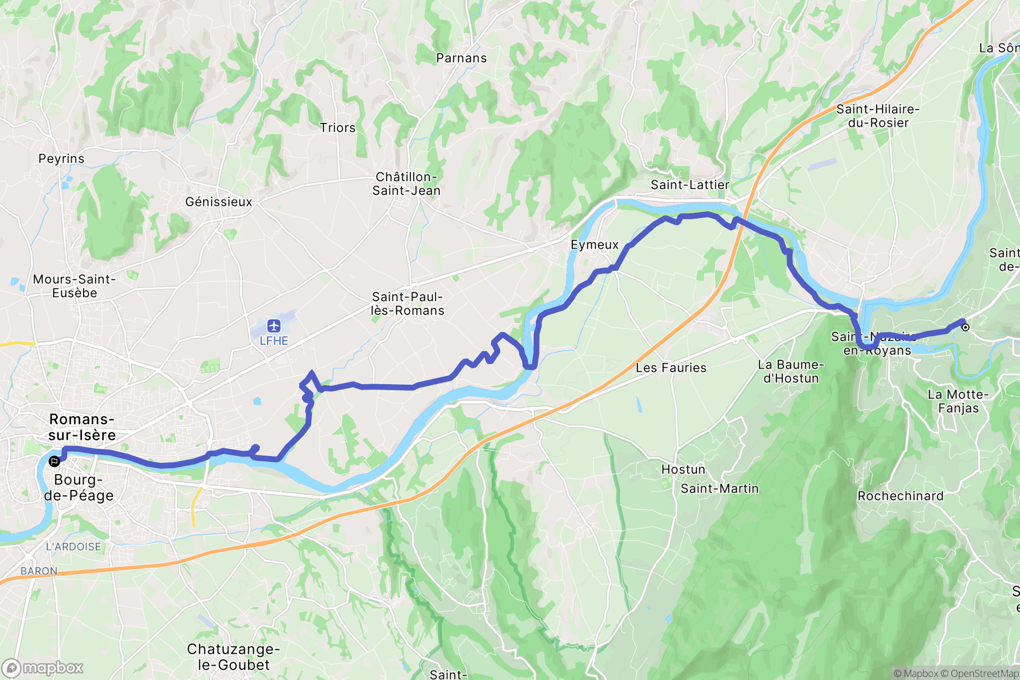 Saint-Just-de-Claix : carte du parcours de randonnée - France