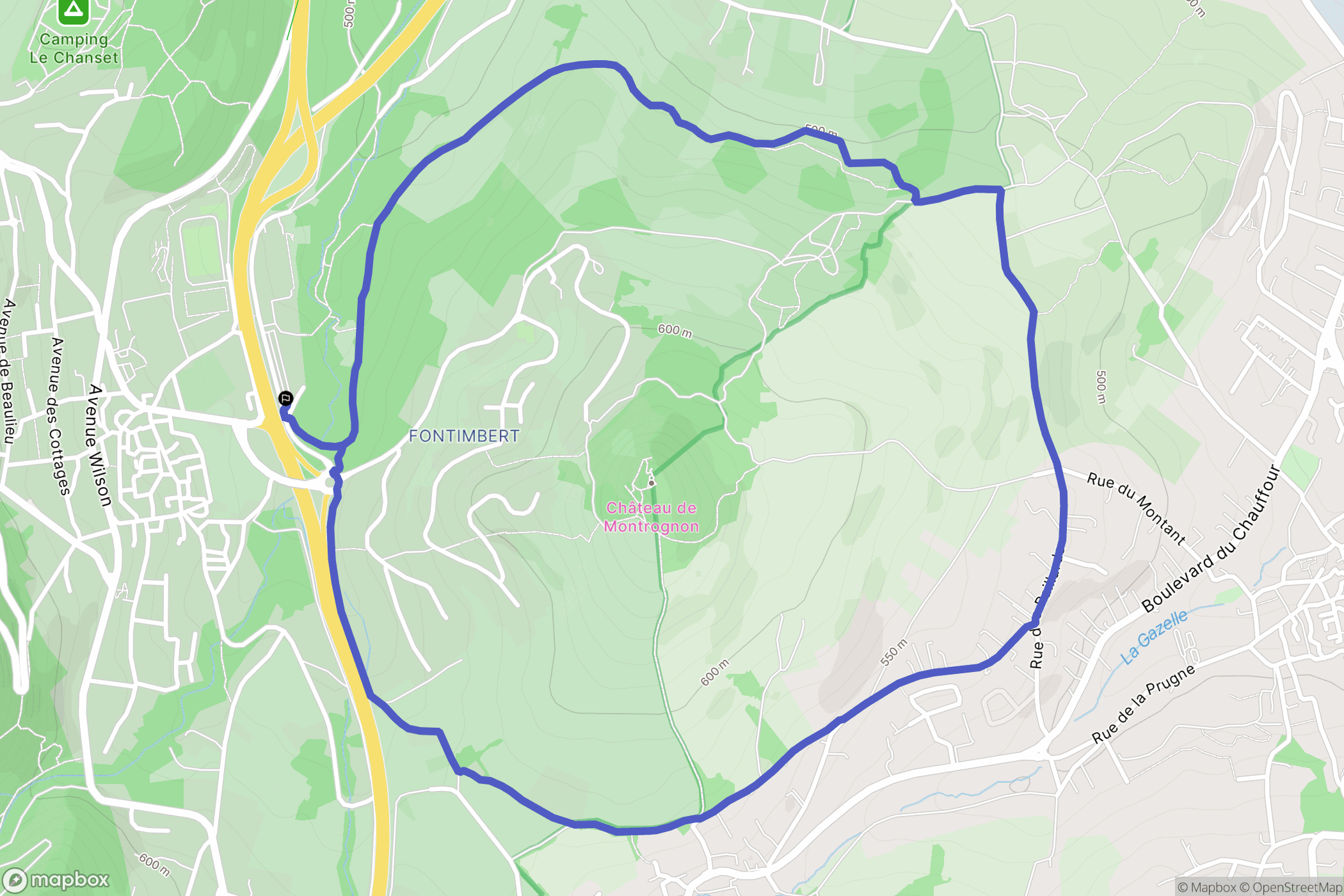 Ceyrat : carte du parcours de randonnée - France