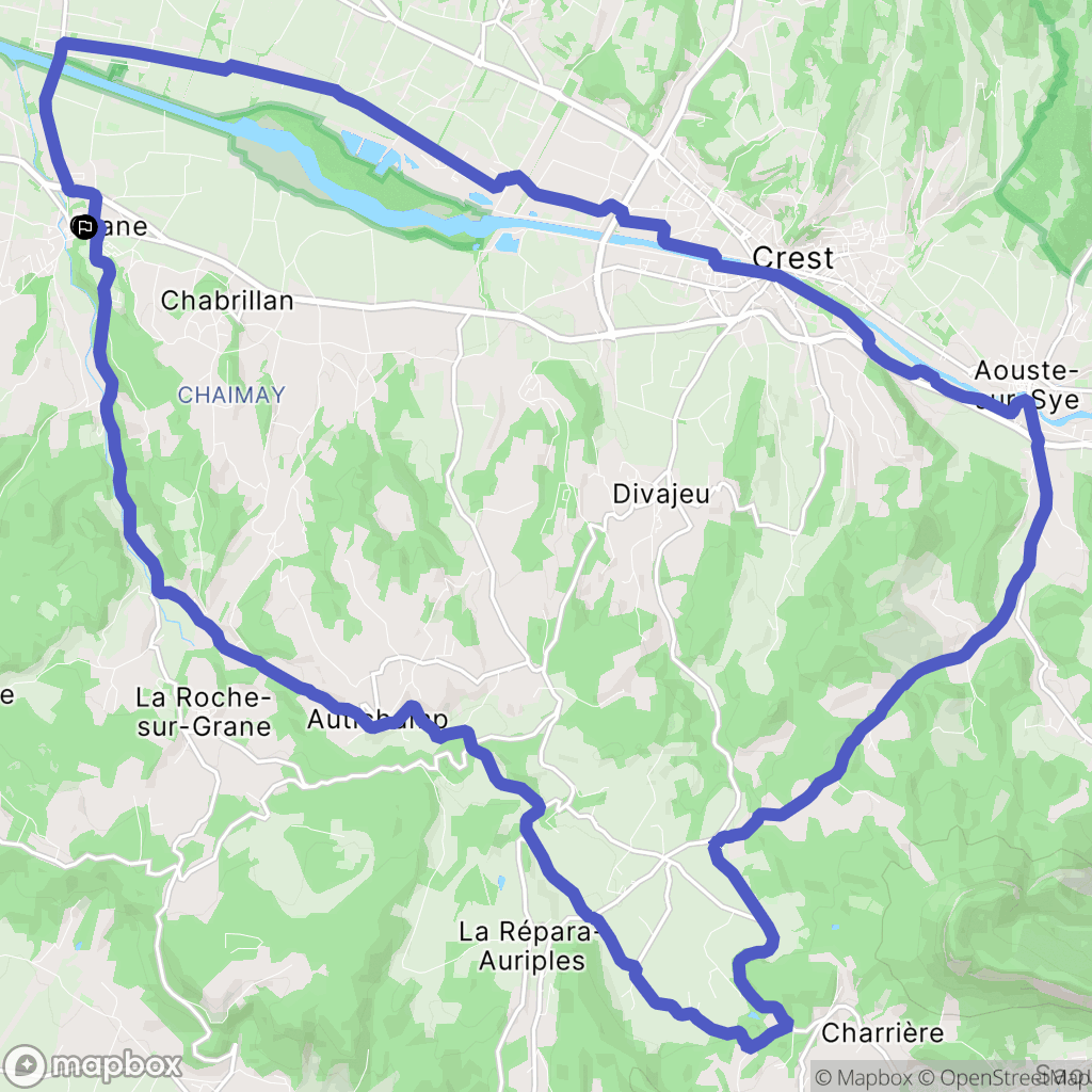 Grane : carte du parcours de randonnée - France